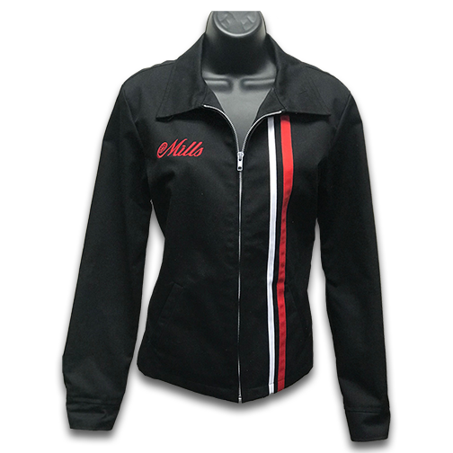 Mills Shop Girls Jacket - Black/Red & White