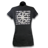 MAG "I Am..." V-Neck Jersey T-Shirt -Black/White