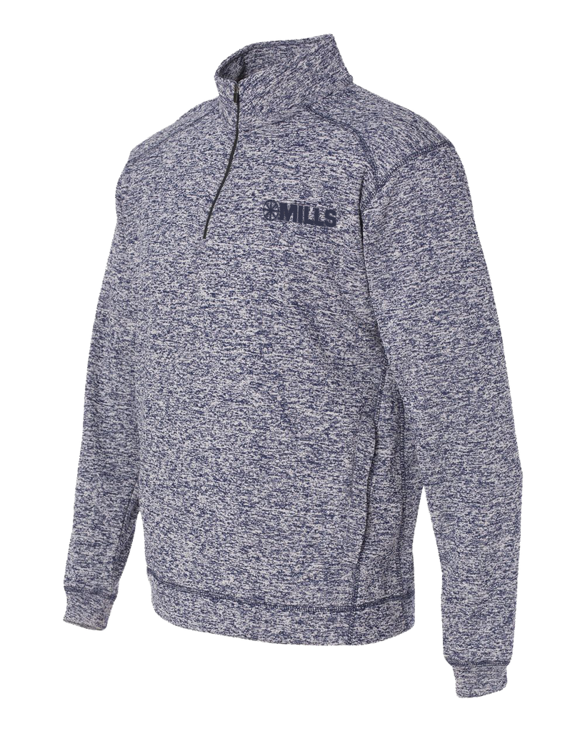 J America Cosmic Fleece 1/4 Zip Pullover - Navy Fleck