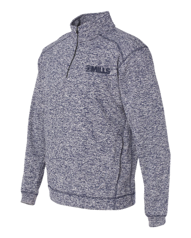 J America Cosmic Fleece 1/4 Zip Pullover - Navy Fleck