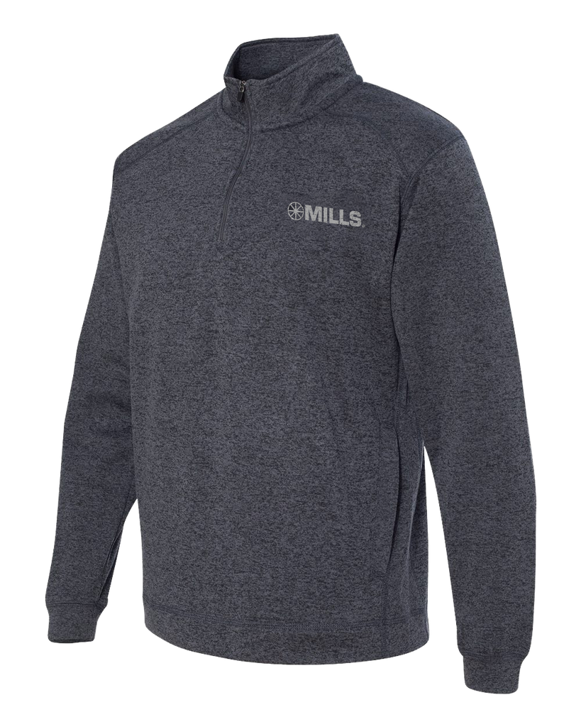 J America Cosmic Fleece 1/4 Zip Pullover - Onyx Fleck