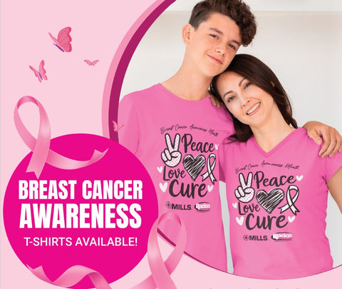 Mills Women's V-neck Breast Cancer Awareness T-shirt