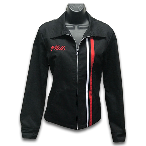 Mills Shop Girls Jacket - Black/Red & White