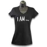 MAG "I Am..." V-Neck Jersey T-Shirt -Black/White