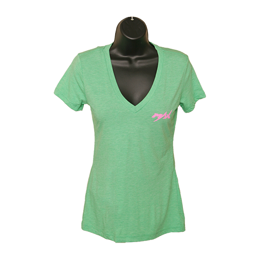 MAX V-Neck T-Shirt - Green/Pink