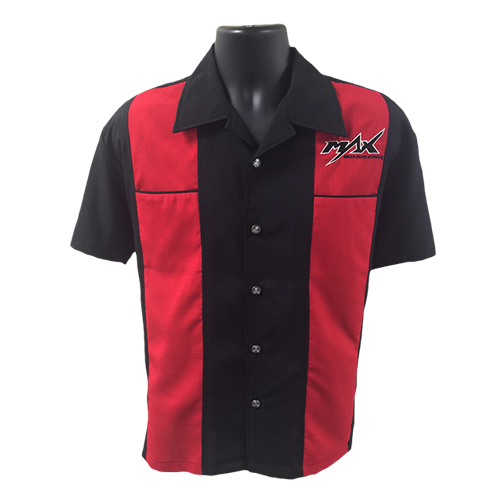 MAX Red Racer Skull Button Shirt - Black/Red