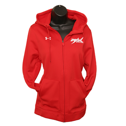 Womens MAX Under Armour Zipper Hoodie, Red